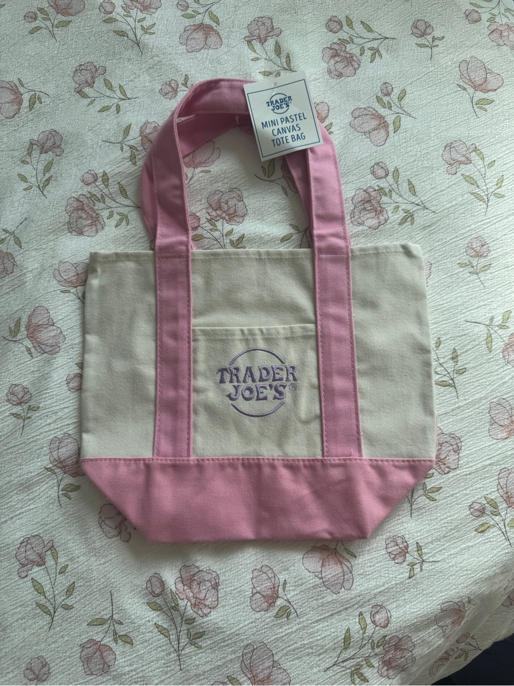 NWT Trader Joe’s mini tote in pink